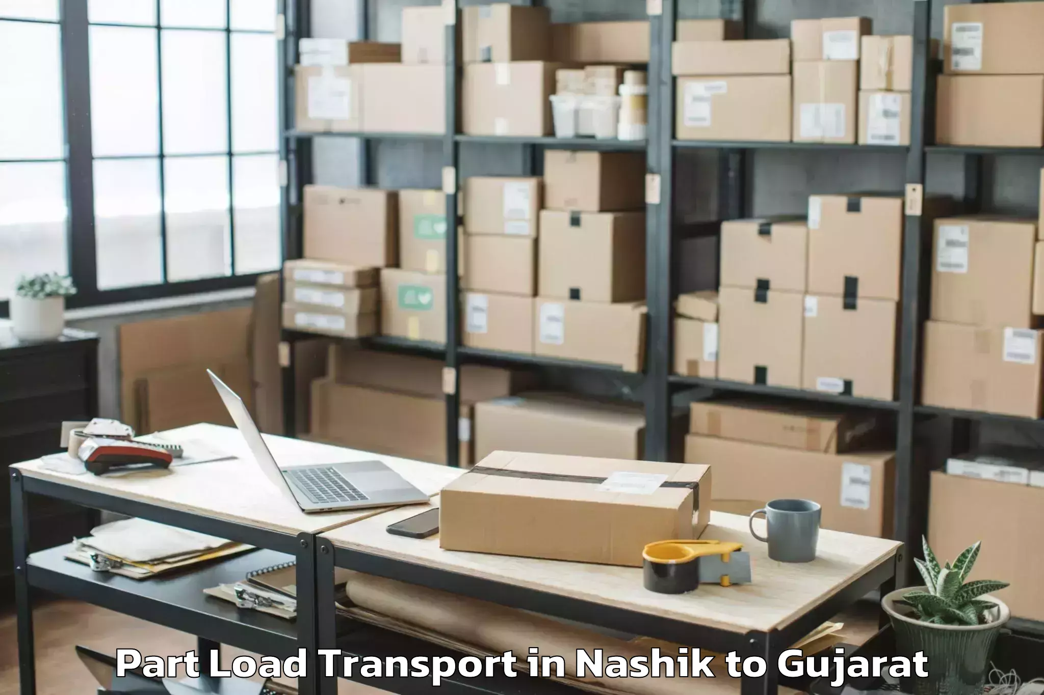 Reliable Nashik to Khambhalia Part Load Transport